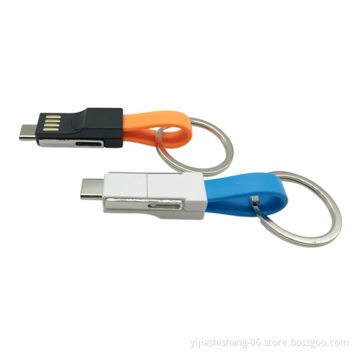 Yijiashishang 4 in 1 universal multi function usb charging cable for Android micro usb,iOS and USB-C Mobile Devices